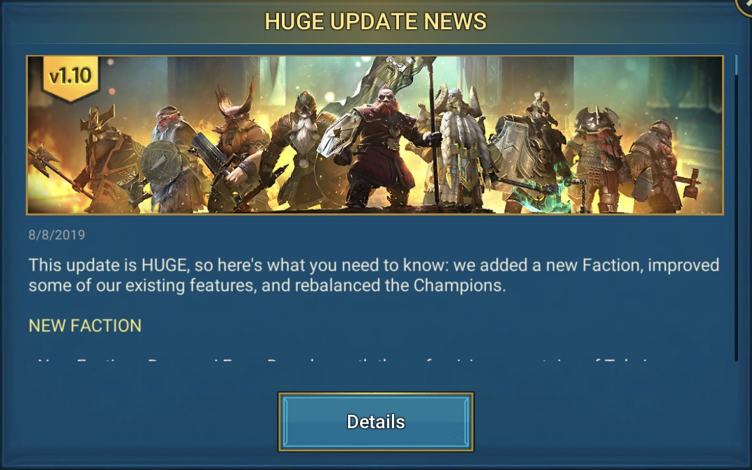 Legends update